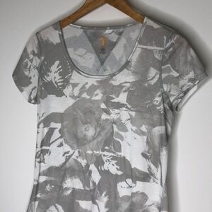 Lucy Grey and White Floral Top, XS